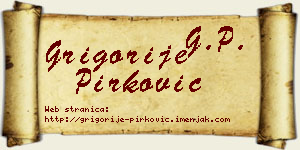 Grigorije Pirković vizit kartica